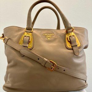 Prada Soft Calf Leather Tote Bag BN1902 – Beige
